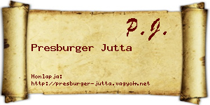 Presburger Jutta névjegykártya